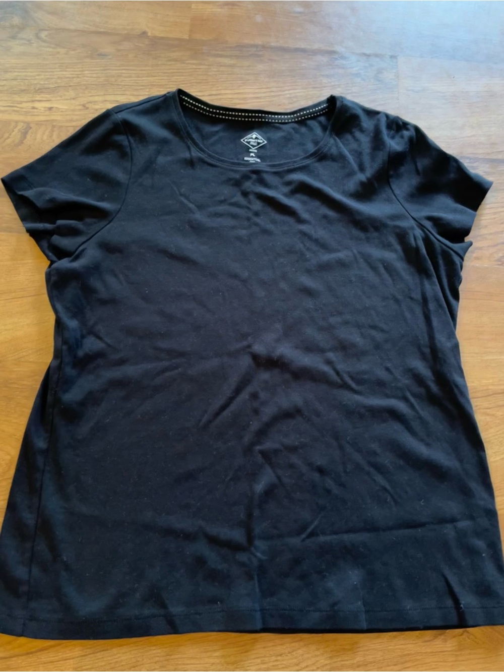 St John’s Bay Black Essential Tee Shirt Petite Large